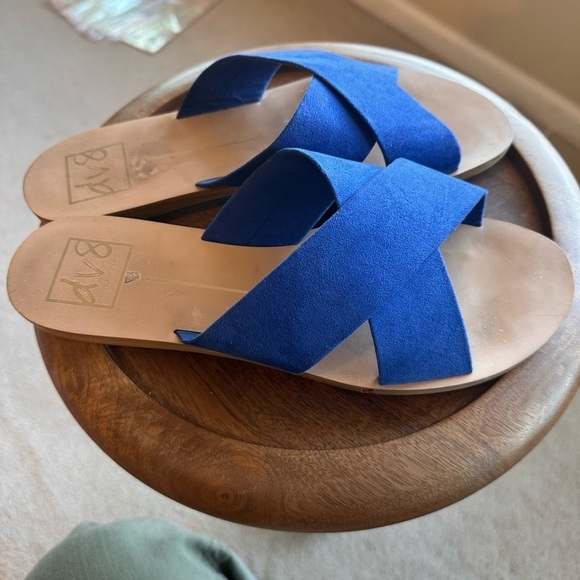 Dolce Vita Criss Cross flat sandals Vibrant blue Suede Size 9 - Picture 4 of 6